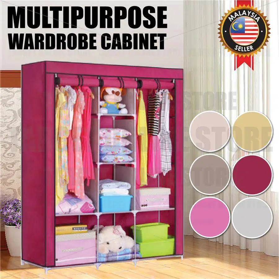 Multi Purpose 3 Door Portable Wardrobe available for sale