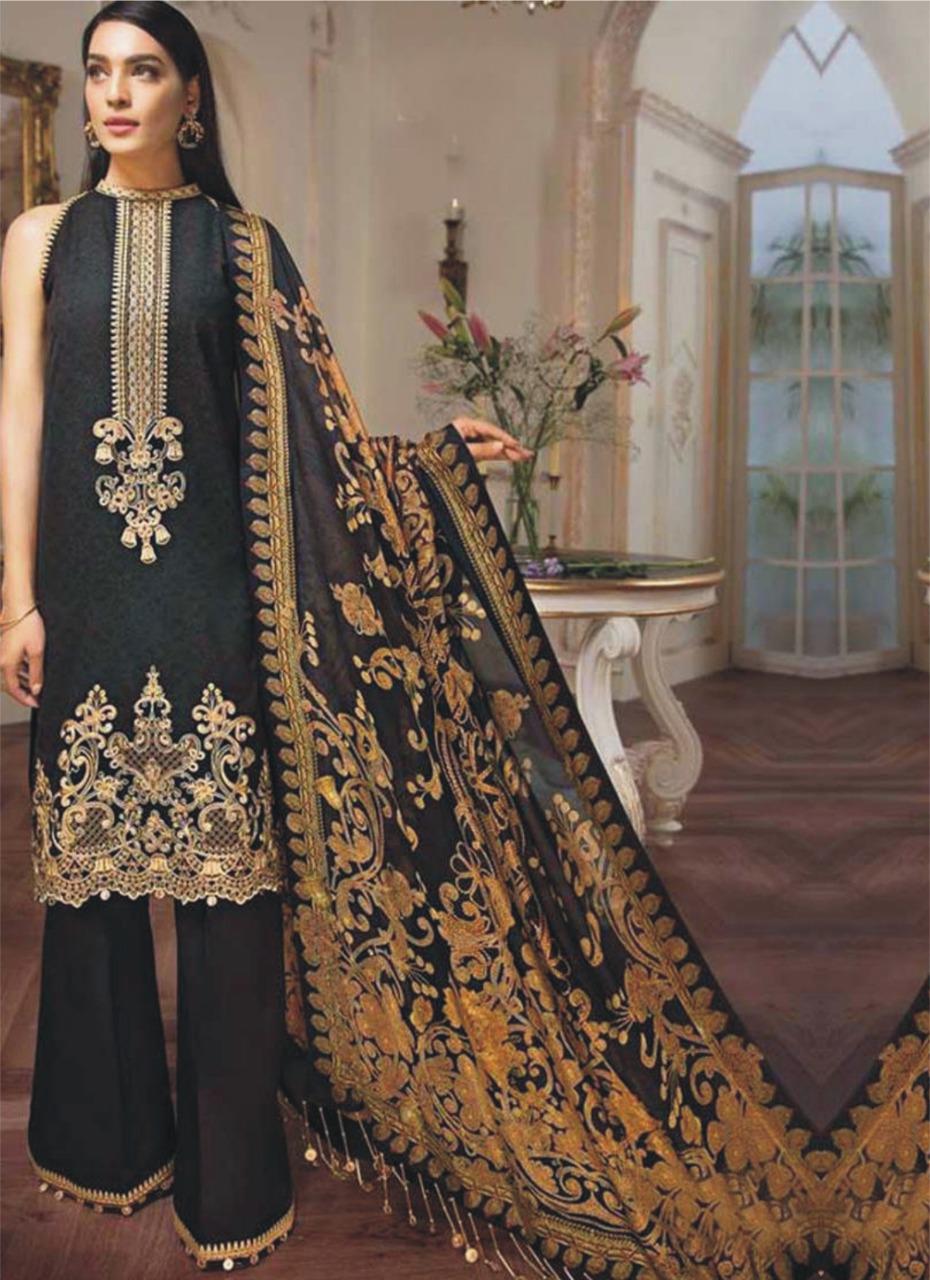 Neck Embroidered 03 Pieces Dress