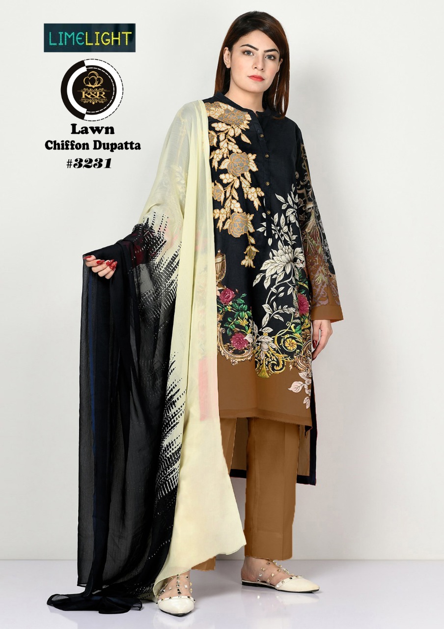 Neck Embroidered 03 Pieces Dress