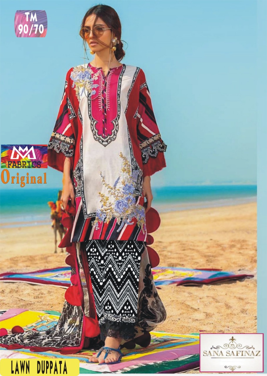 Neck Embroidered 03 Pieces Dress