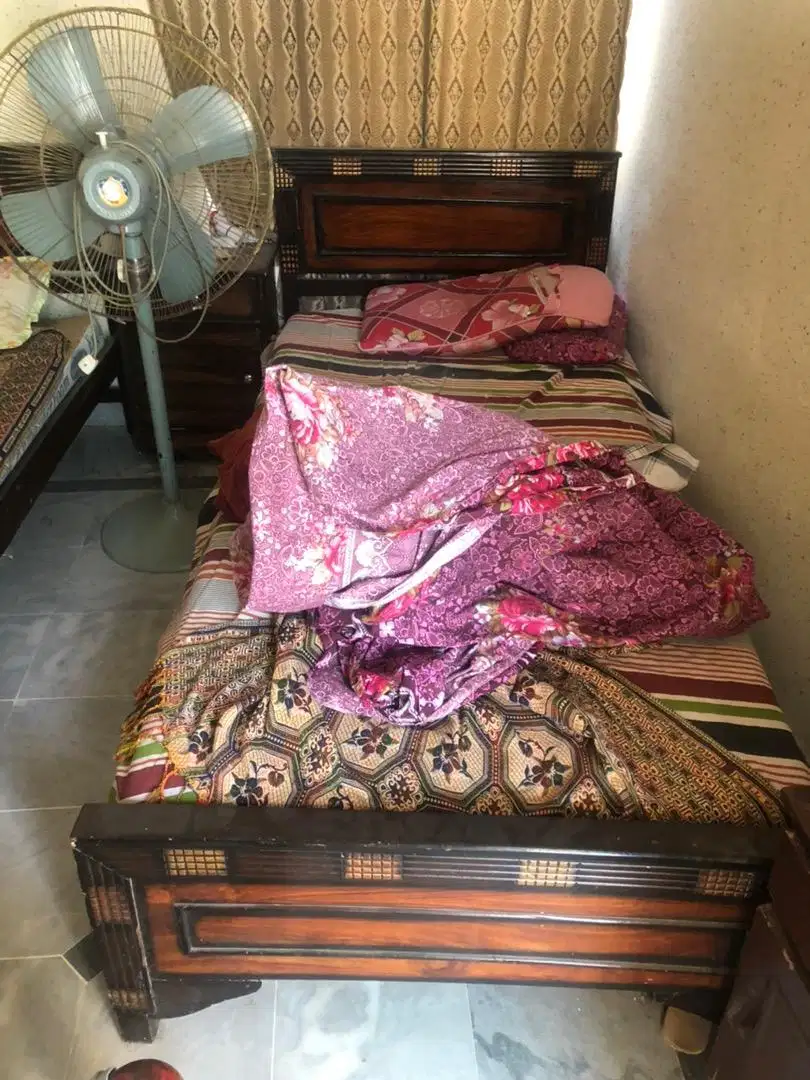 2 single bed with matrix in  good condition available for sale in Rawalpindi