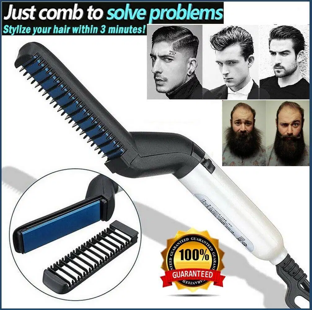 Hair & Beard Straightner Brush  Multifunctional Hair Comb Available for Sale