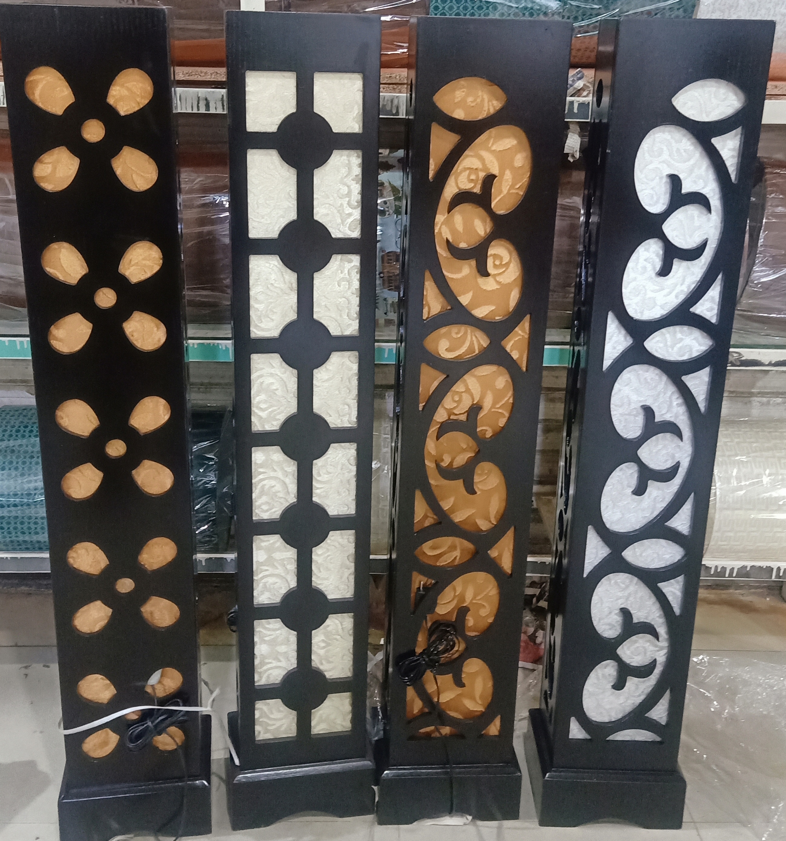 Standing wooden lamp available here