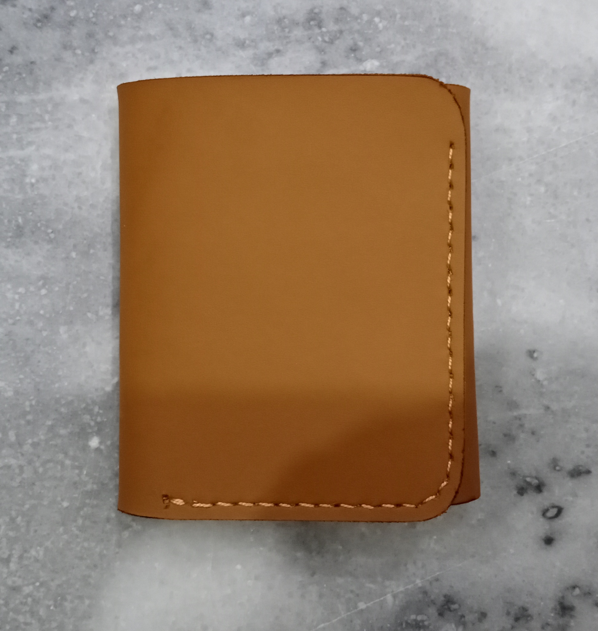 Pure cow leather trifold wallet