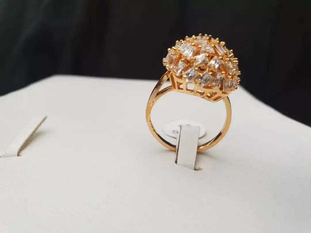 New One Carat Gold Plated Ring Available for Sale in Faisalabad