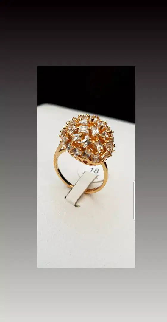 New One Carat Gold Plated Ring Available for Sale in Faisalabad