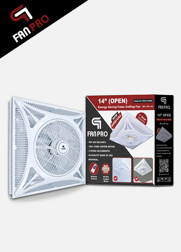 FANPRO ENERGY SAVING 14 inches 2x2 (OPEN) FALSE CEILING FAN
