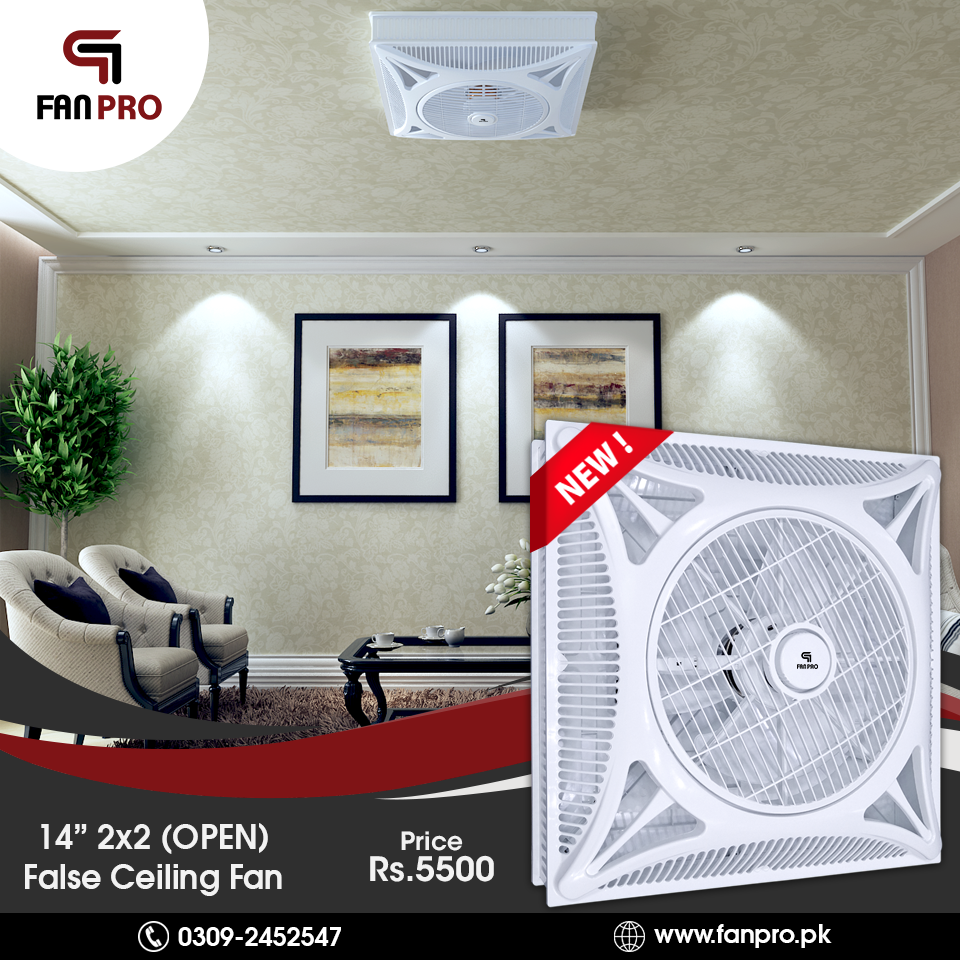 FANPRO ENERGY SAVING 14 inches 2x2 (OPEN) FALSE CEILING FAN