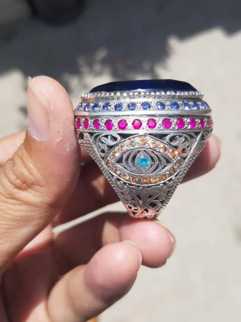 Big sapphire handmade ring available for sale