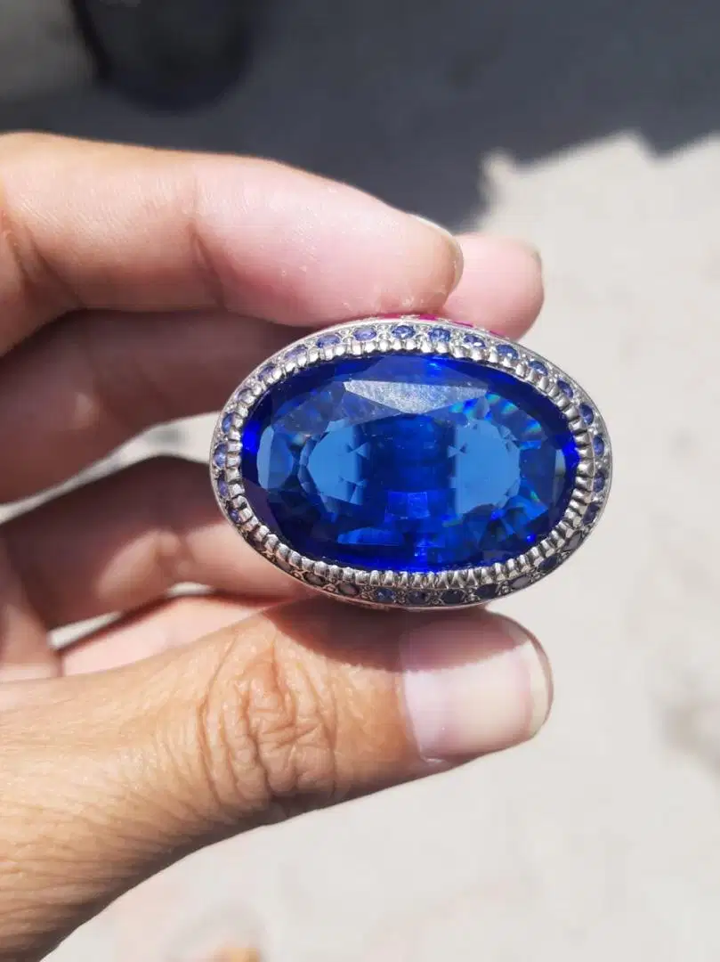 Big sapphire handmade ring available for sale