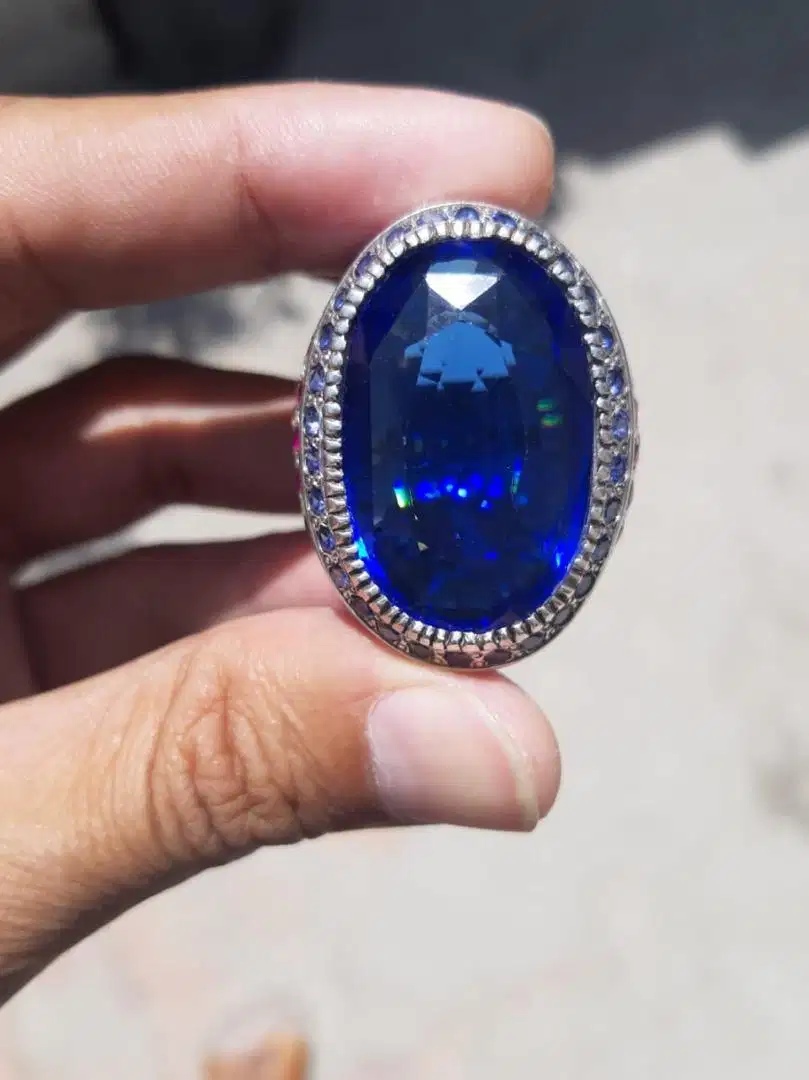 Big sapphire handmade ring available for sale