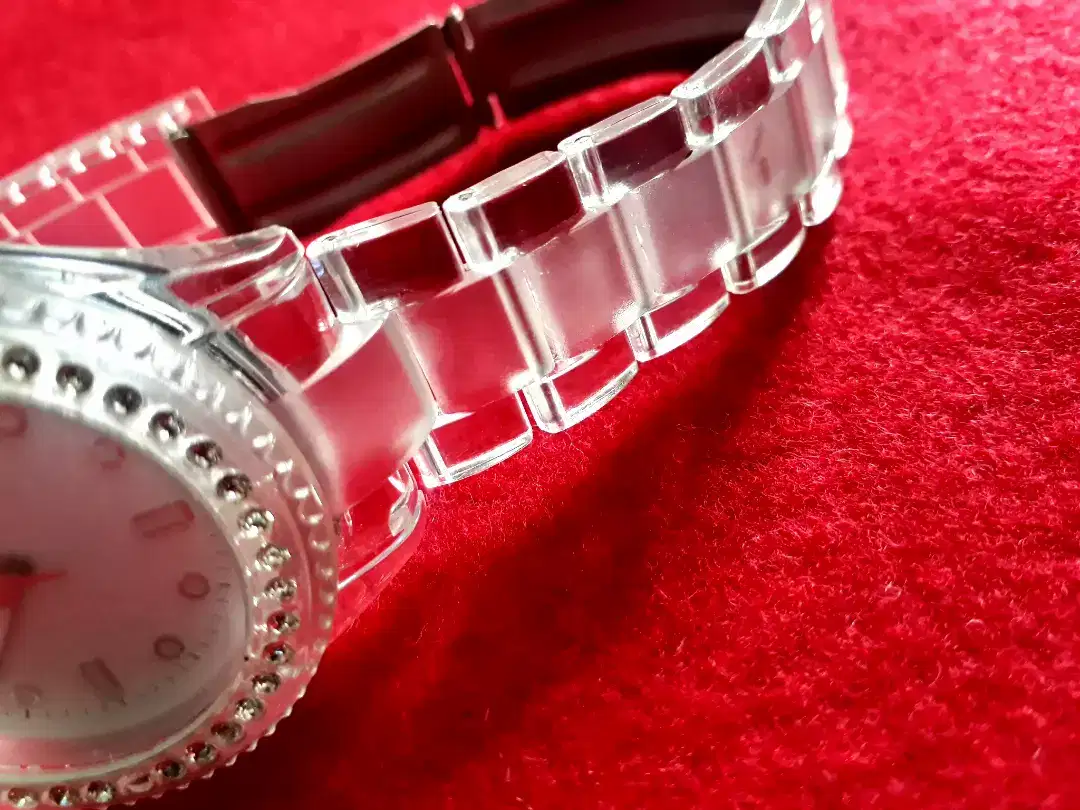 SNOW CRYSTAL CLEAR TRANSPARENT UNISEX WATCH FOR SALE IN OKARA