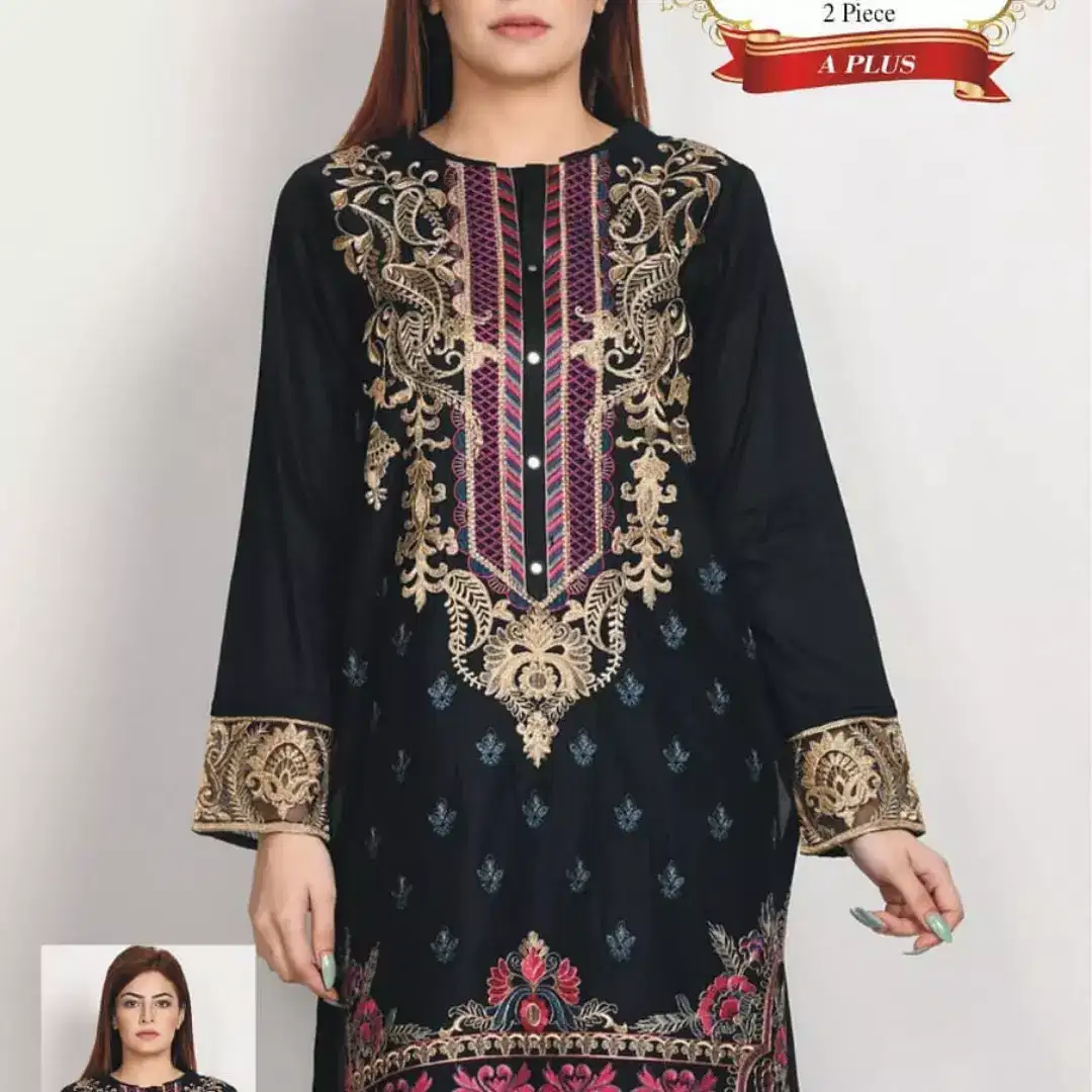 Digital embroidered Branded 2 pieces dress available for sale