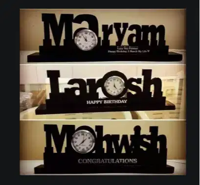 Customized Table Name Clock Available for Sale in Karachi
