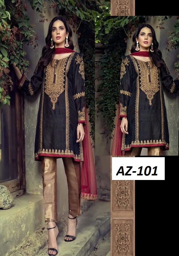 - SALE- SALE- Exclusive Designers 100% Original Embroidered 3 piece Suit .