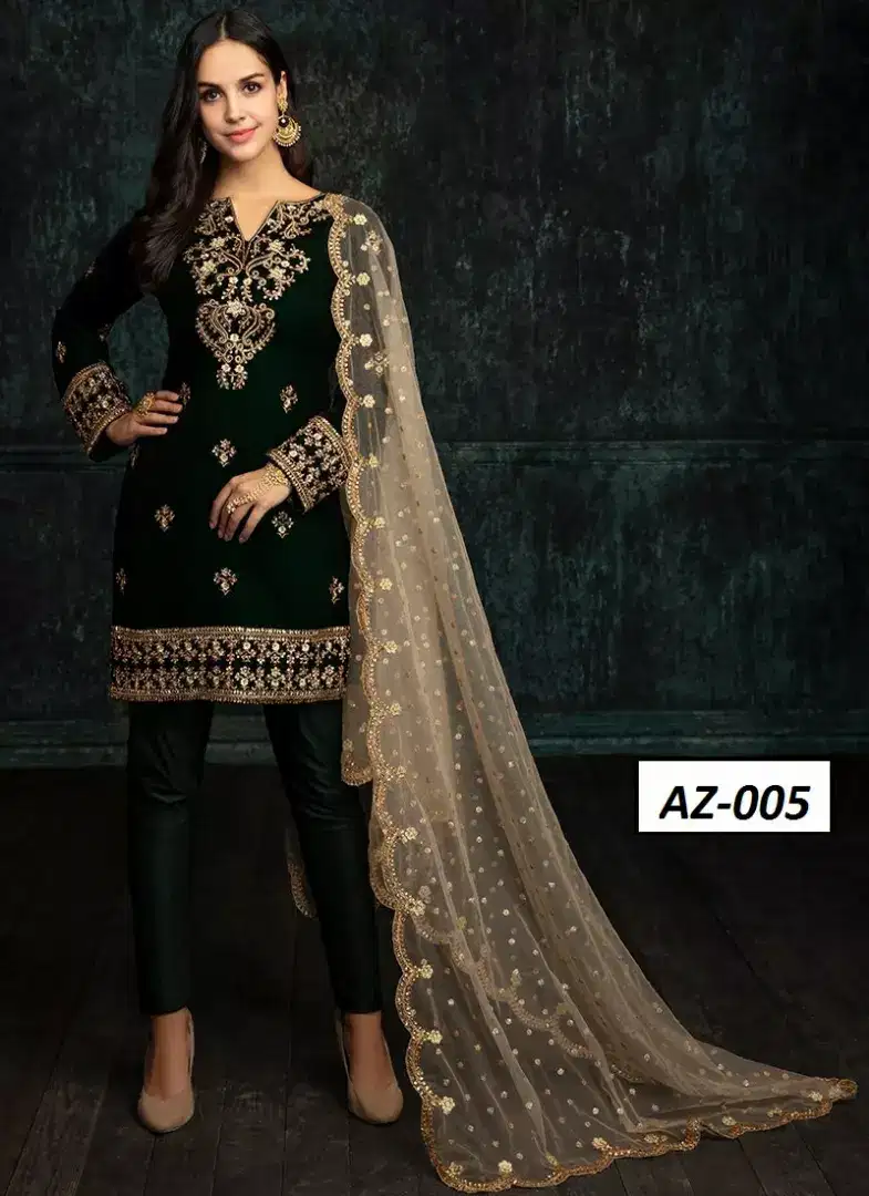 New chiffon stuff embroidered 3 piece suits on discount price in Karachi