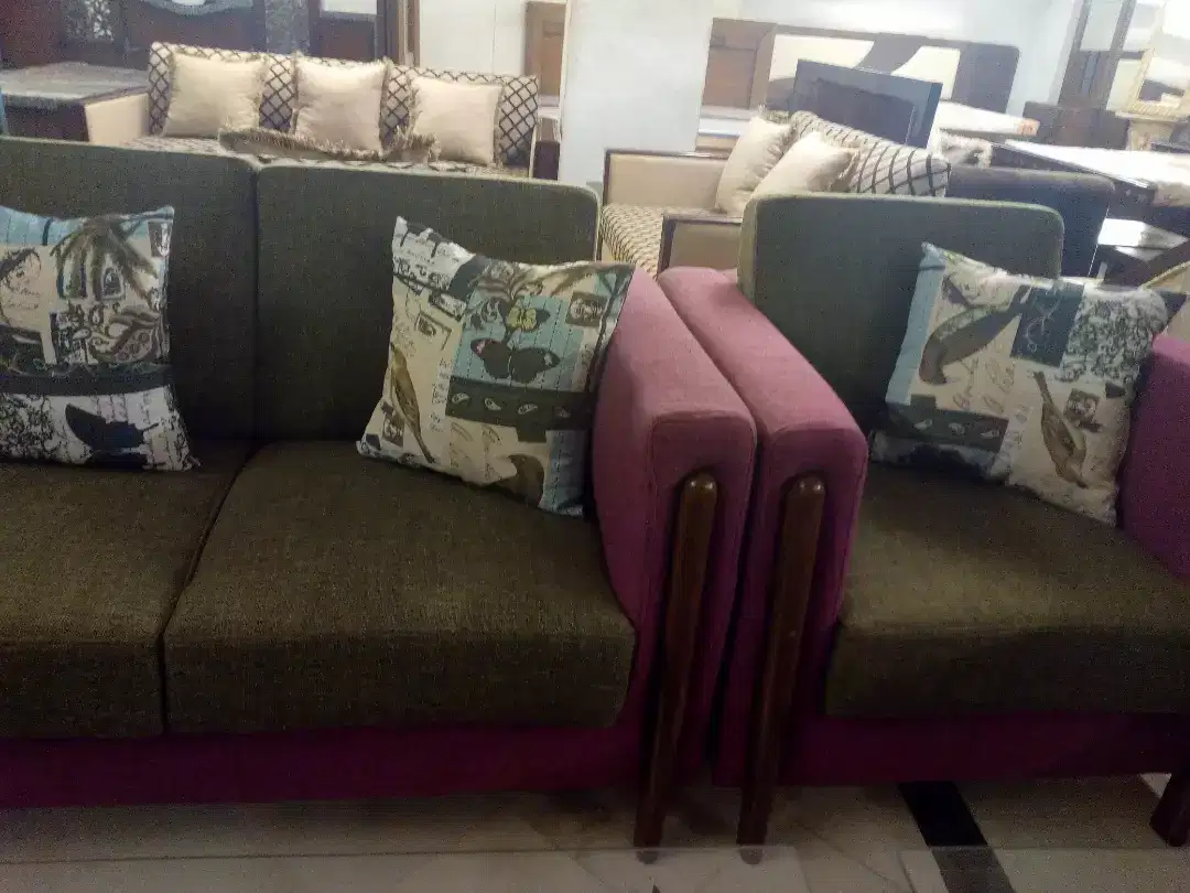 Brand New dual coloured contrast 7 seater Sofa Available for Sale in Karachi