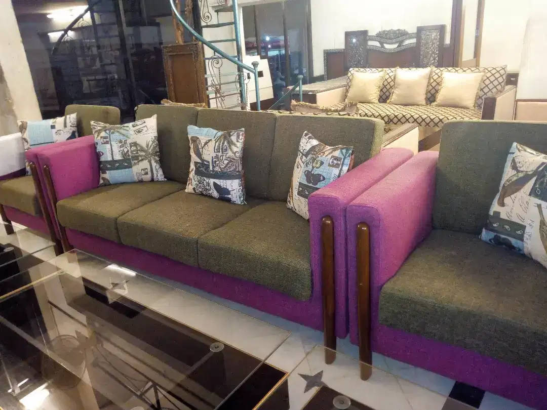 Brand New dual coloured contrast 7 seater Sofa Available for Sale in Karachi