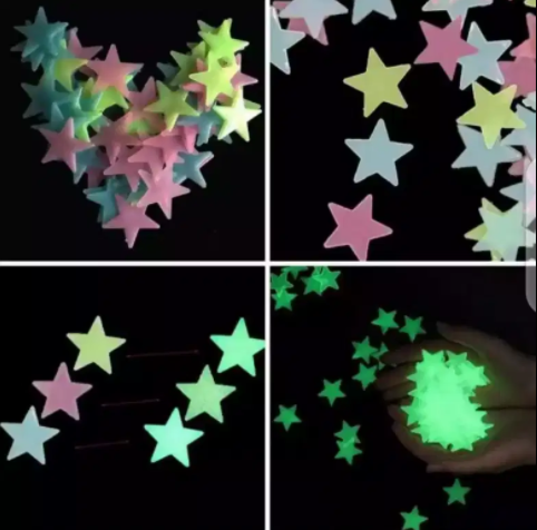 New pack of 100 glowing 3D stars , delivery available all over Pakistan