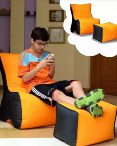 Bean bag Sofa with stool Available for sale