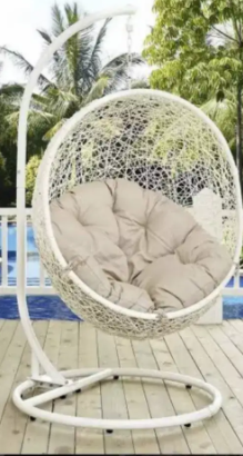 New Fancy Style Egg Shaped Swing Chair With Stand And Cushions for Sale