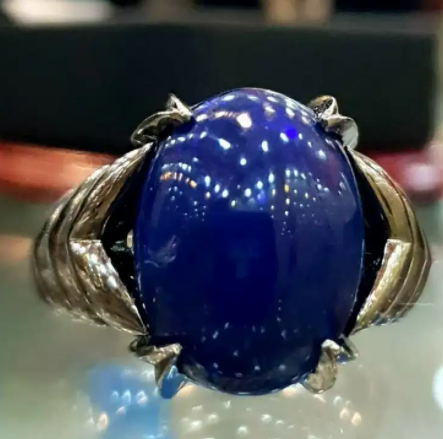New Natural Blue Opal With Silver Ring Available for Sale in Islamabad