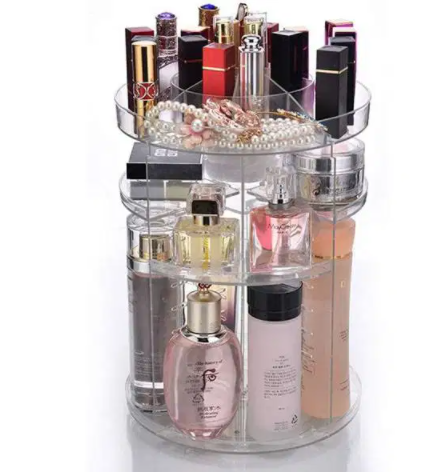 Fashion 360-degree Rotating Makeup Organizer Tool Transparent Box for sale