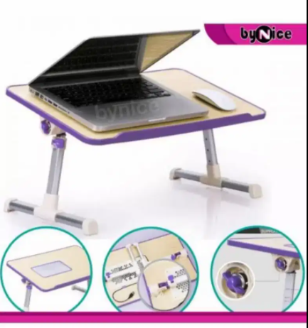 New Multifunctional Laptop Table Stand With Cooling Fan & Wood for sale