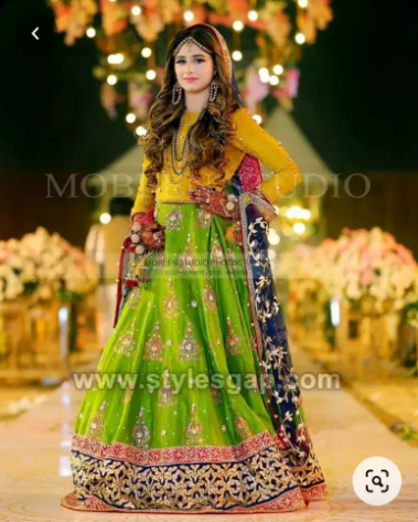 Mehndi dresses lehnga, short frocks available for rent in Rawalpindi