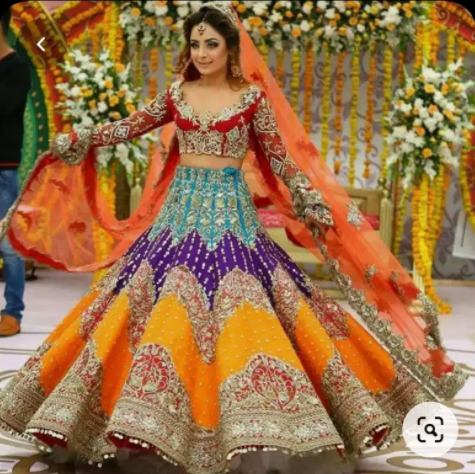 Mehndi dresses lehnga, short frocks available for rent in Rawalpindi