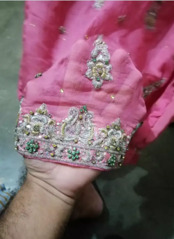 Pink color Ladies embroidery suit Available for sale