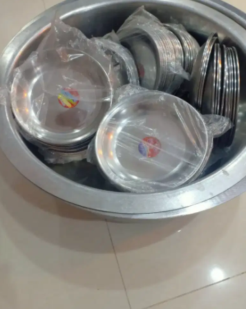 Steel 12 dozen plates Available for sale
