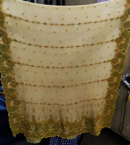 2 used lehengas and 1 unstitched silky suit Available for Sale