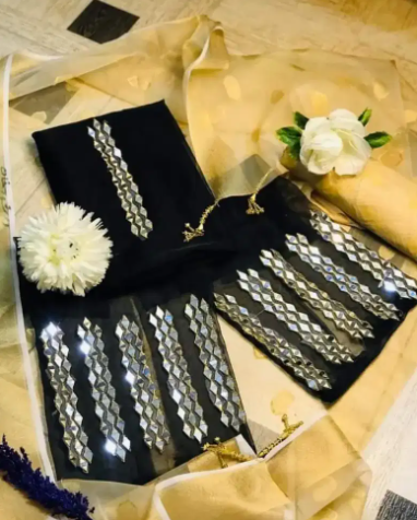 New Arival 2pec dress Sale offer organza shirt & trouser in Multan