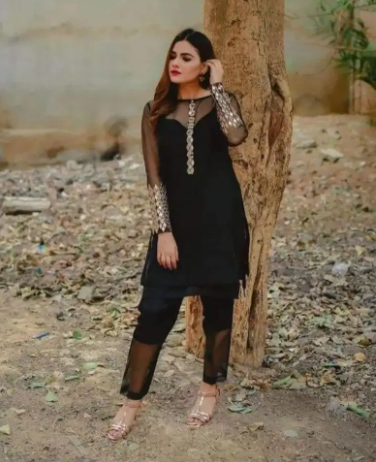 New Arival 2pec dress Sale offer organza shirt & trouser in Multan