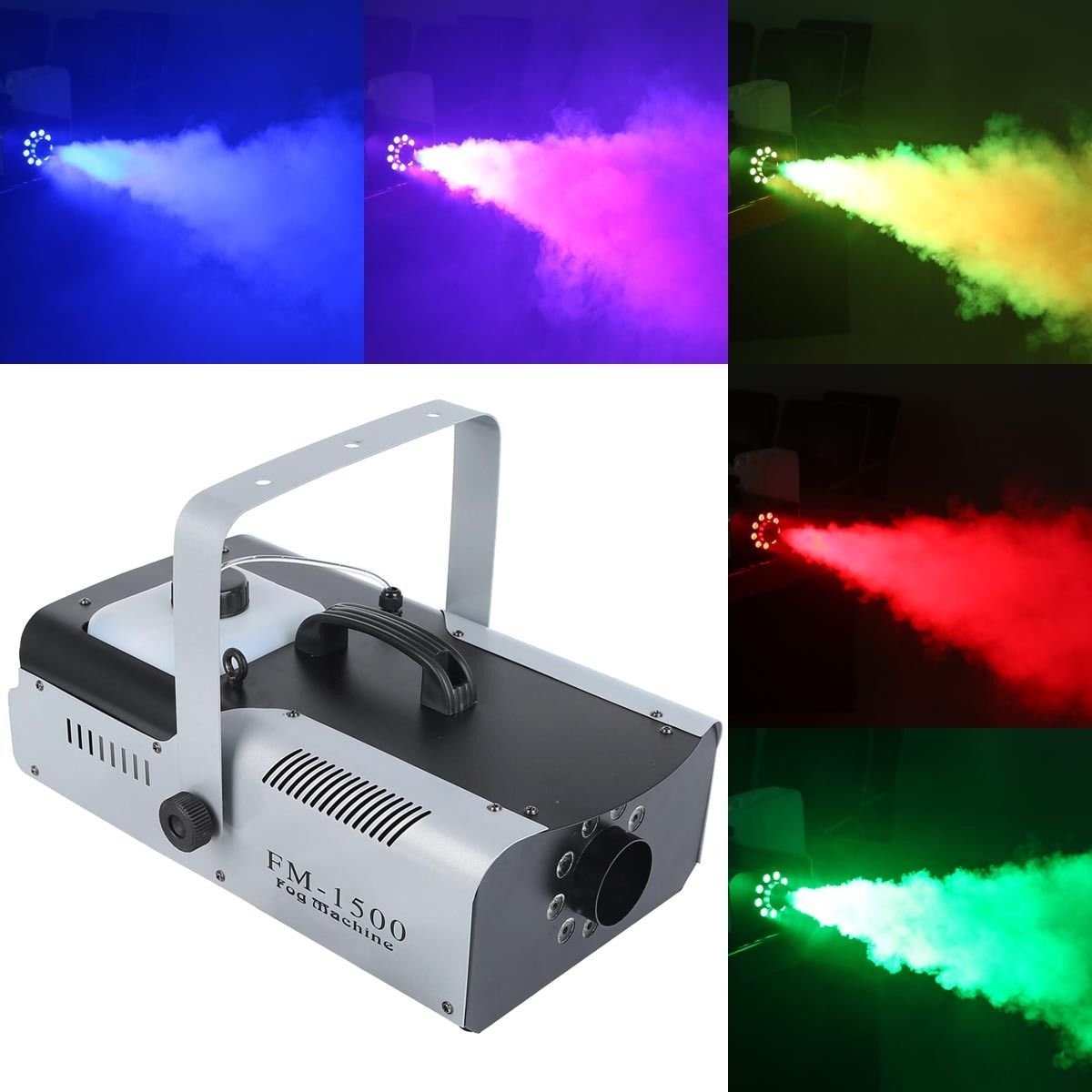 1500W 9 LED Lights Smoke Machine Fog Portable with Wireless Remote