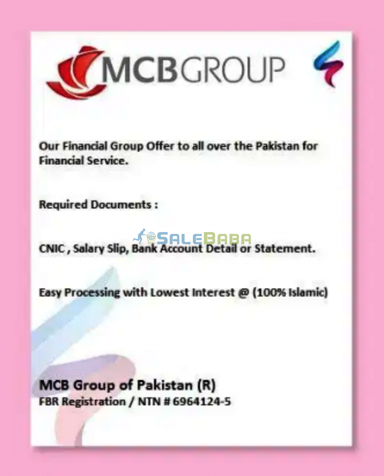 Loan Offer by MCB Group of Pakistan (R)