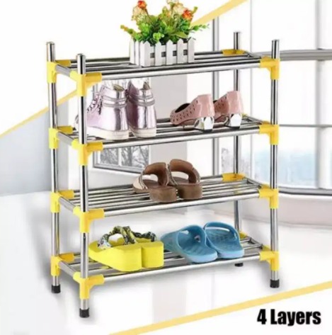 Multifunctional Stainless Steel 4 Layers Shoe Rack Available for Sale