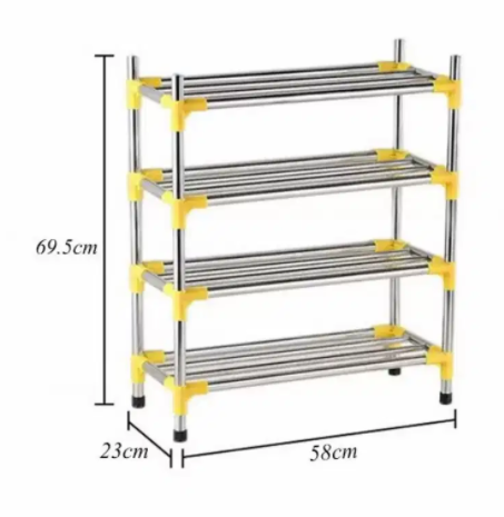Multifunctional Stainless Steel 4 Layers Shoe Rack Available for Sale