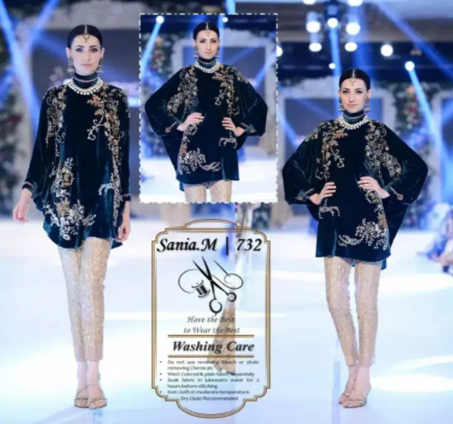 Black Color Velvet dress Available for Sale in Lahore