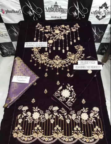 Black Color Velvet dress Available for Sale in Lahore