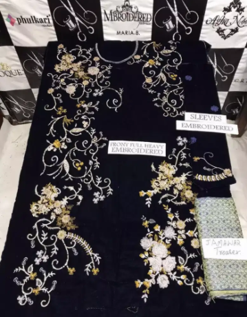 Black Color Velvet dress Available for Sale in Lahore