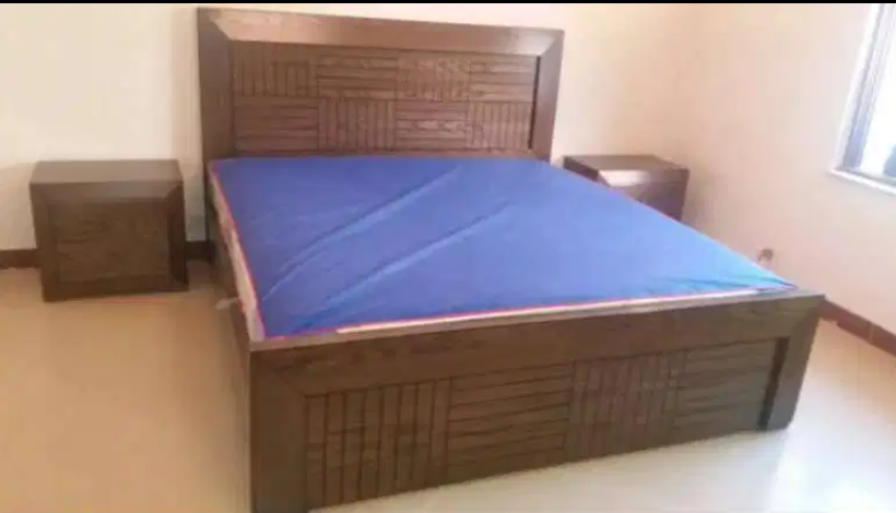 Generic Double Bed set with side tables Available for Sale
