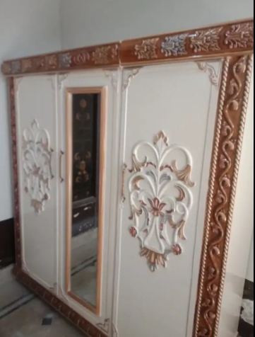 New Pure Wood 3Door Almari in White Color Available for Sale
