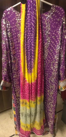 Beautiful Mukaish Kamdani Dresses For Mehndi Available for Sale