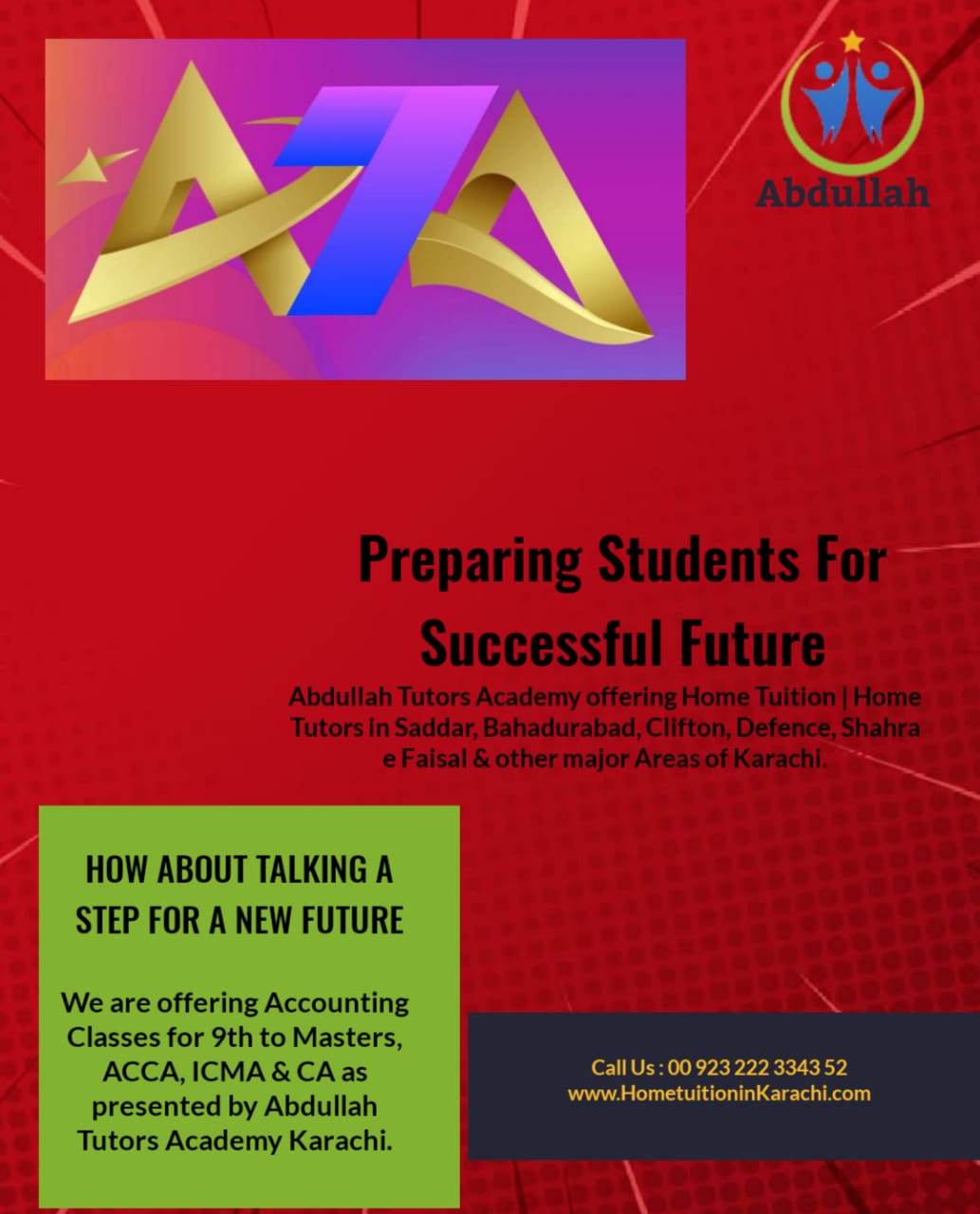 Abdullah Tutors Academy offering Home Tuition in Ibrahim Hyderi, Bin Qasim Town