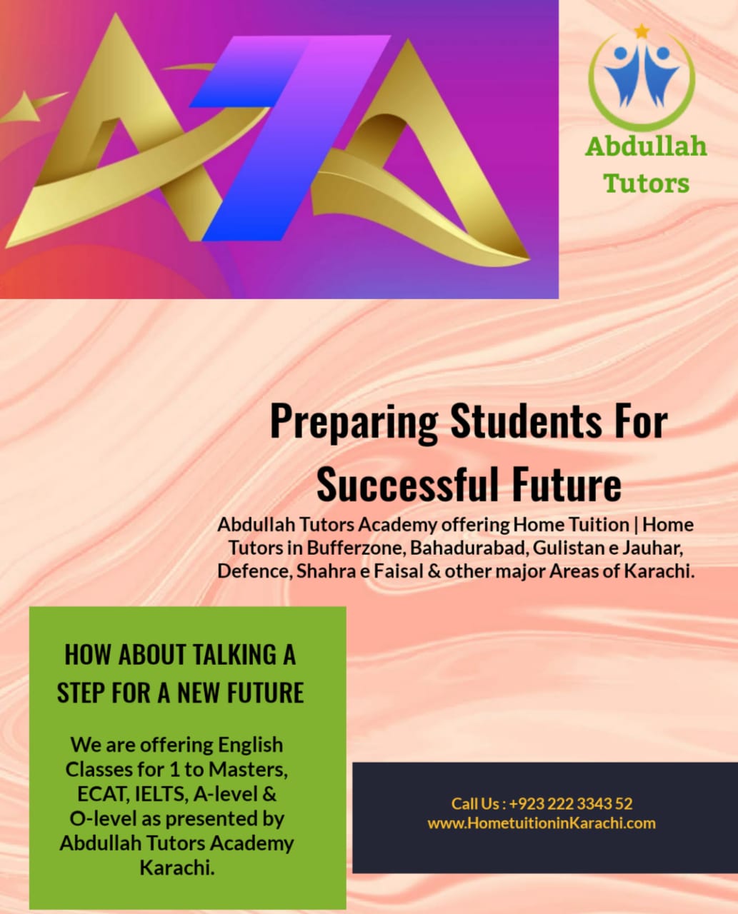 Abdullah Tutors Academy offering Home Tuition in Cattle Colony, Bin Qasim Town