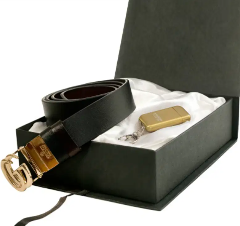 New Gift Pack OF 2 Gucci Belt Ferragamo Leather Belt With Keychain Lighter sale