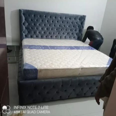 Bed with side table Available for Sale in Islamabad
