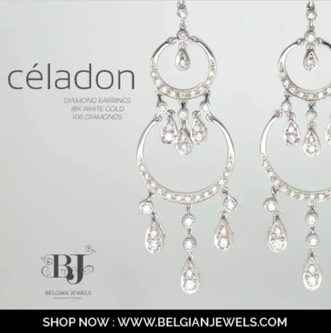 106 Diamond Earrings 18K White Gold Available for Sale